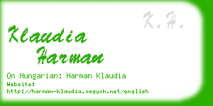 klaudia harman business card